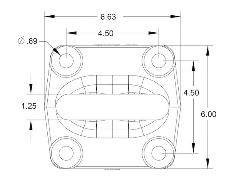 Image of 2-1/2 Inch I.D. Forged 4-Bolt Mount Drawbar - Black from Buyers Products. Part number: BDB125015