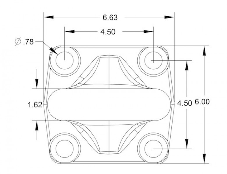 Image of 3 Inch I.D. Heavy-Duty Forged 4-Bolt Mount Drawbar from Buyers Products. Part number: BDB1385