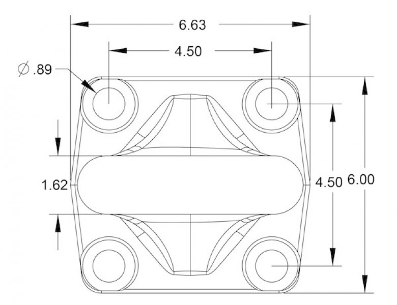 Image of 3 Inch I.D. Heavy-Duty Forged 4-Bolt Mount Drawbar - Black from Buyers Products. Part number: BDB1394