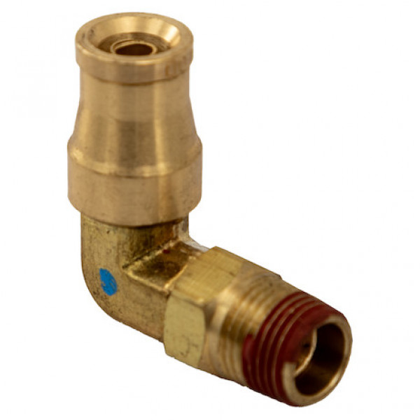 Image of Brass DOT Push-In Swivel Male Elbow 1/4 Inch Tube O.D. x 1/8 Inch Pipe Thread from Buyers Products. Part number: BE90M25P125S