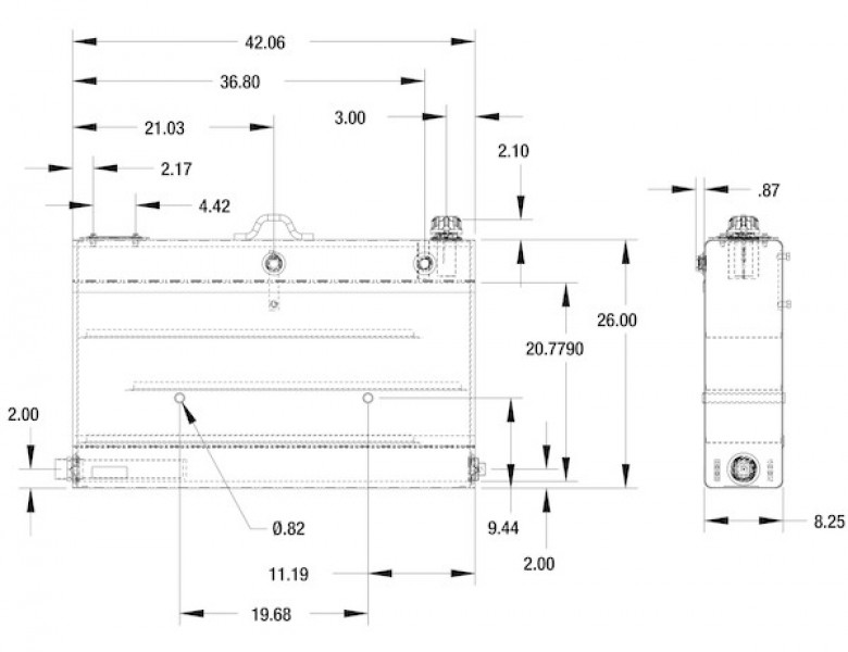 Image of 36 Gallon Steel Bulkhead Hydraulic Reservoir With 10 Micron Filter from Buyers Products. Part number: BH36SF10