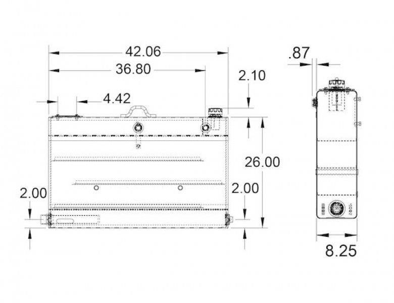 Image of 36 Gallon Steel Bulkhead Hydraulic Reservoir With 10 Micron Filter from Buyers Products. Part number: BH36SF10