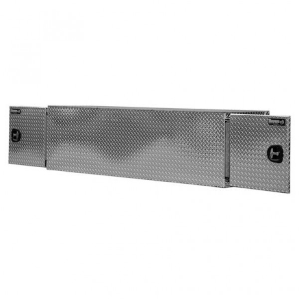 Image of 24x24x86 Inch Diamond Tread Aluminum Straight Side Tunnel Truck Tool Box with Shelf from Buyers Products. Part number: BP242486