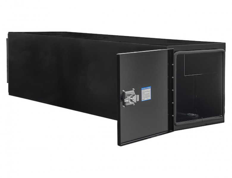 Image of 24x24x86 Inch Black Steel Straight Side Tunnel Truck Tool Box with Shelf from Buyers Products. Part number: BP242486B