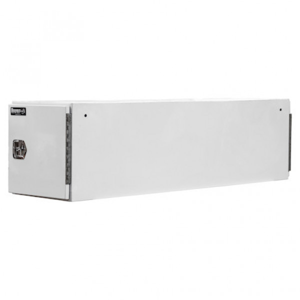 Image of 24x24x86 Inch White Steel Straight Side Tunnel Truck Tool Box with Shelf from Buyers Products. Part number: BP242486W