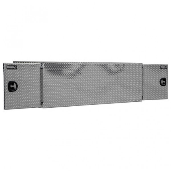 Image of 24x24x96 Inch Diamond Tread Aluminum Straight Side Tunnel Truck Tool Box with Shelf from Buyers Products. Part number: BP242496