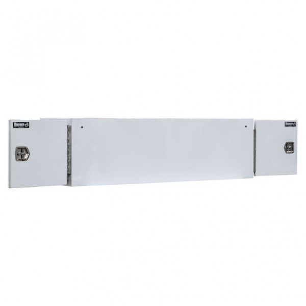Image of 24x24x96 Inch White Steel Straight Side Tunnel Truck Tool Box with Shelf from Buyers Products. Part number: BP242496W