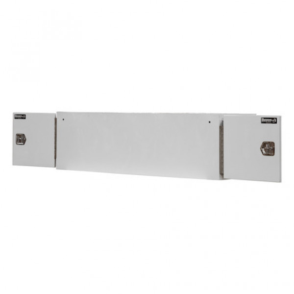 Image of 24x24x96 Inch White Steel Straight Side Tunnel Truck Tool Box with Shelf from Buyers Products. Part number: BP242496W