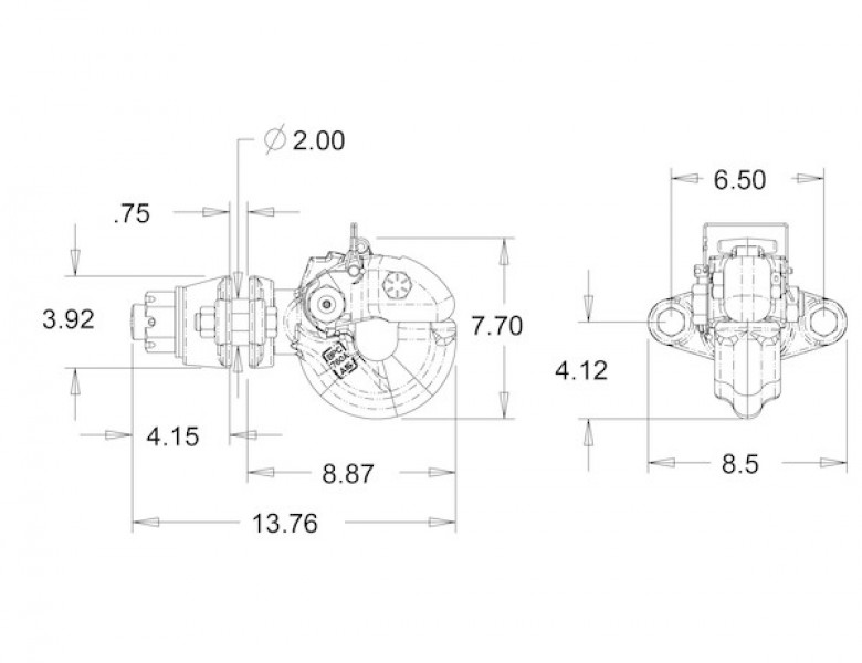 Image of 30 Ton Heavy-Duty Swivel Type Pintle Hook from Buyers Products. Part number: BP760A