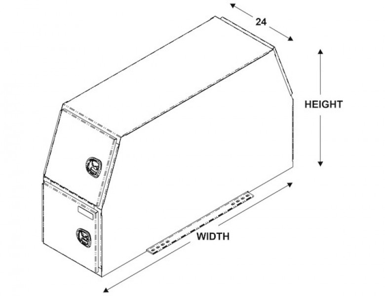 Image of 46x24x82 Inch Flat Floor Diamond Tread Aluminum Backpack Truck Box from Buyers Products. Part number: BP824624