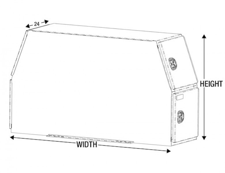 Image of 46x24x82 Inch Flat Floor Black Steel Backpack Truck Box from Buyers Products. Part number: BP824624B