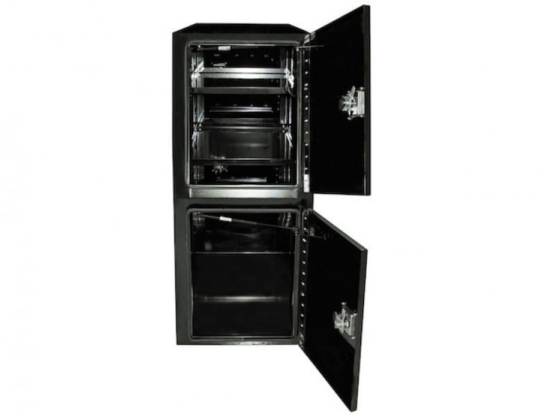 Image of 46x24x82 Inch Flat Floor Black Steel Backpack Truck Box from Buyers Products. Part number: BP824624B