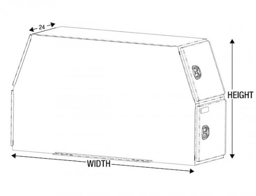 Image of 46x24x82 Inch Flat Floor White Steel Backpack Truck Box from Buyers Products. Part number: BP824624W