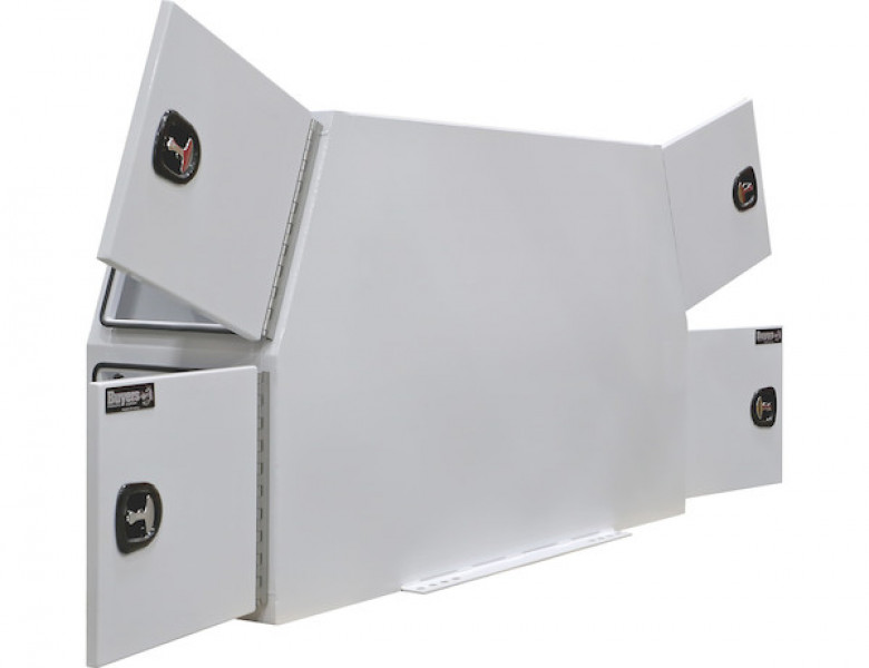 Image of 46x24x82 Inch Flat Floor White Steel Backpack Truck Box from Buyers Products. Part number: BP824624W