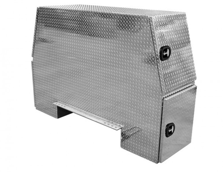 Image of 62x24x82 Inch Offset Floor Diamond Tread Aluminum Backpack Truck Box - 16.35 Inch Offset from Buyers Products. Part number: BP826224