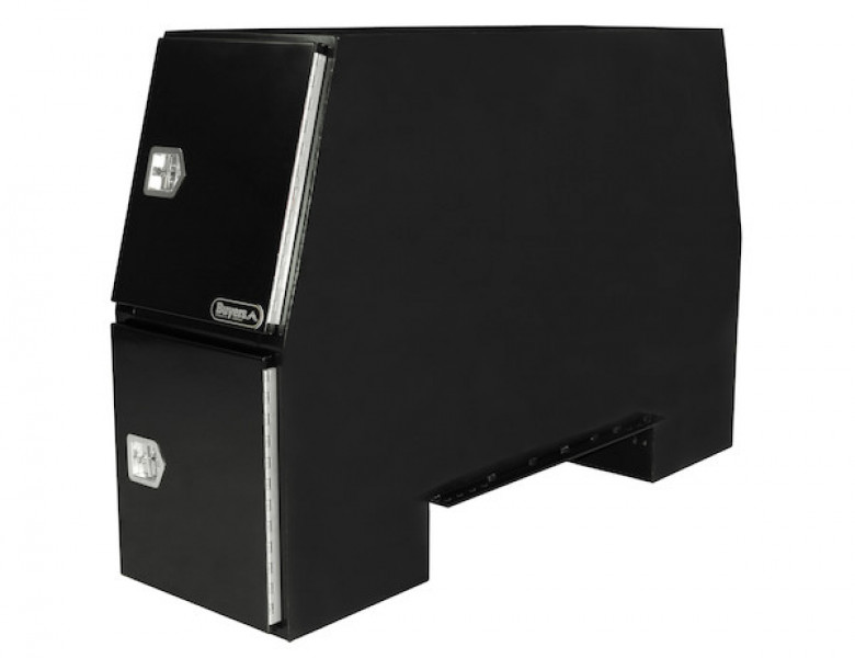 Image of 65x24x82 Inch Black Steel Backpack Truck Box - 13.3 Inch Offset Floor from Buyers Products. Part number: BP826524B