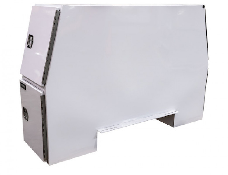 Image of 65x24x82 Inch Offset Floor White Steel Backpack Truck Box - 13.3 Inch Offset from Buyers Products. Part number: BP826524W