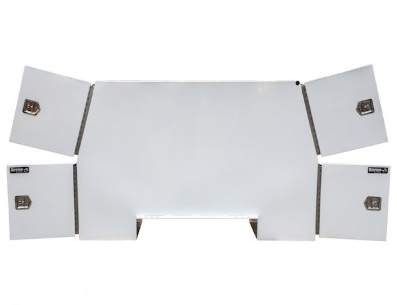 Image of 65x24x82 Inch Offset Floor White Steel Backpack Truck Box - 13.3 Inch Offset from Buyers Products. Part number: BP826524W