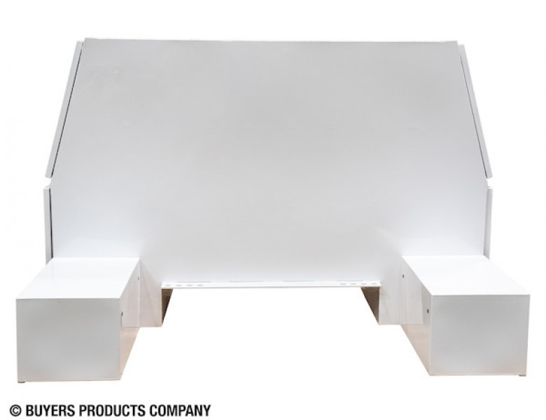 Image of 85x55x48 Inch White Steel L-Pack Backpack Truck Box - 16.35 Inch Offset from Buyers Products. Part number: BP855548W