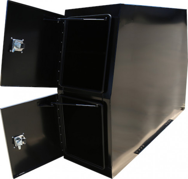 Image of 59x24x85 Inch Flat Floor Black Steel Backpack Truck Box from Buyers Products. Part number: BP855924B