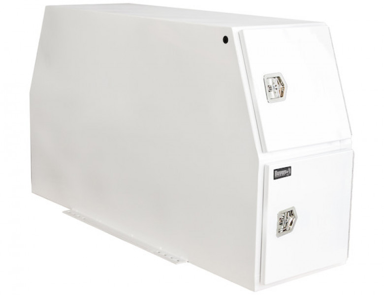 Image of 59x24x85 Inch Flat Floor White Steel Backpack Truck Box from Buyers Products. Part number: BP855924W