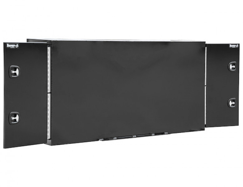 Image of Black Steel Straight Side Backpack Truck Tool Box with Adjustable Shelving from Buyers Products. Part number: BP964824BLL