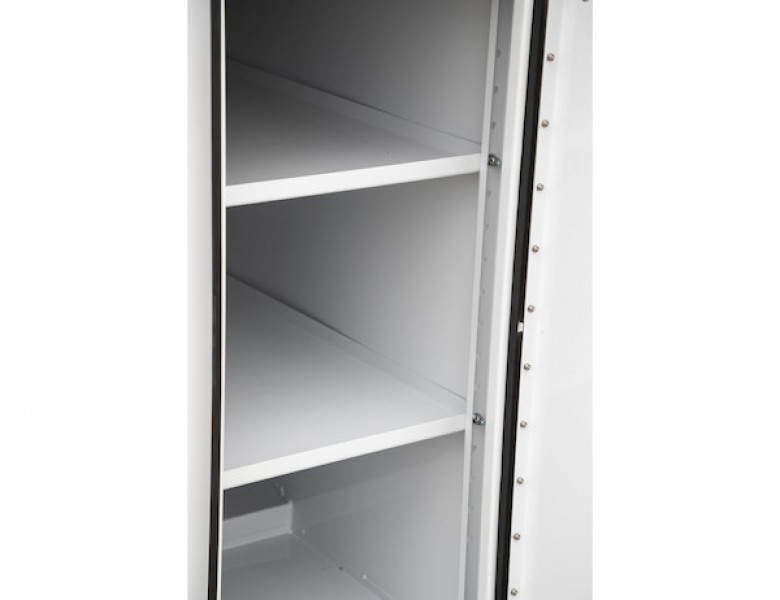 Image of White Steel Straight Side Backpack Truck Box with Adjustable Shelving from Buyers Products. Part number: BP964824WLL