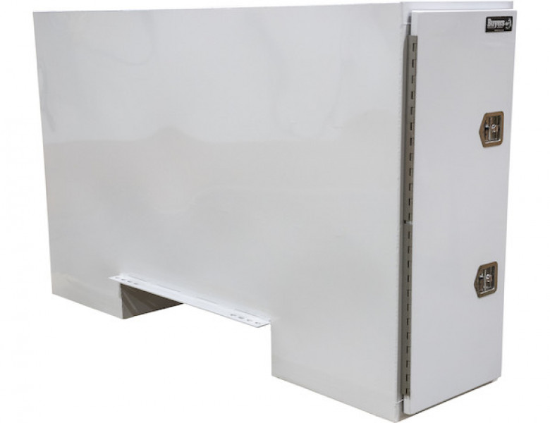 Image of 57x24x96 Inch Straight Side White Steel Backpack Truck Tool Box - 11.26 Inch Offset Floor from Buyers Products. Part number: BP965724W