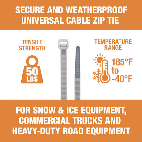 Image of 11-inch Length Nylon Cable Zip Tie (500-Pack) from Buyers Products. Part number: BTN011