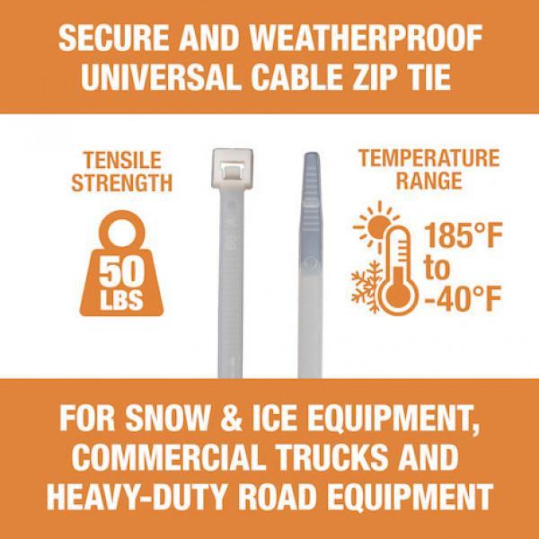 Image of 11-inch Length Nylon Cable Zip Tie (500-Pack) from Buyers Products. Part number: BTN011