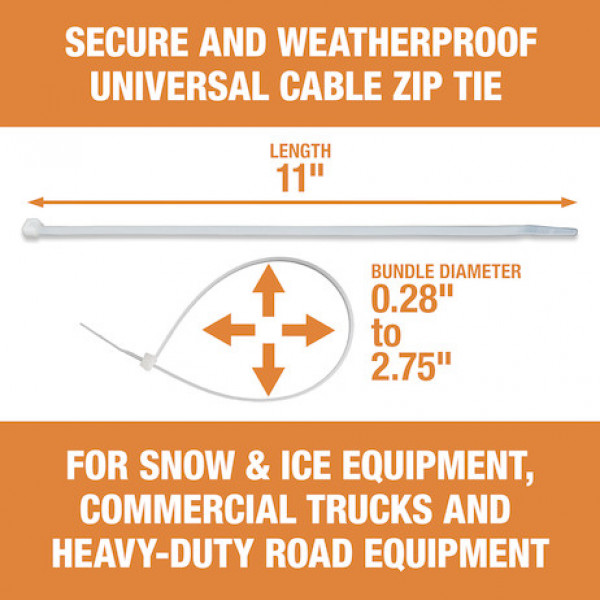 Image of 11-inch Length Nylon Cable Zip Tie (500-Pack) from Buyers Products. Part number: BTN011