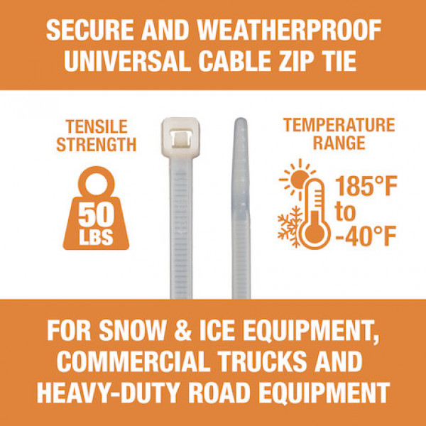 Image of 15-inch Length Nylon Cable Zip Tie (100-Pack) from Buyers Products. Part number: BTN015