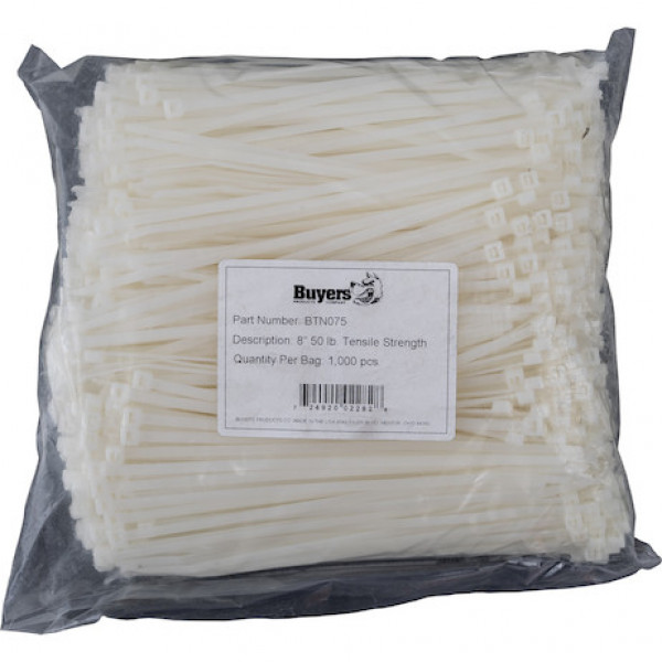 Image of 7.50-inch Length Nylon Cable Zip Tie (1,000-Pack) from Buyers Products. Part number: BTN075