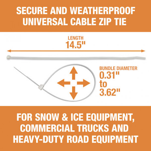 Image of 14.50-inch Length Heavy-Duty Nylon Cable Zip Tie (100-Pack) from Buyers Products. Part number: BTN145