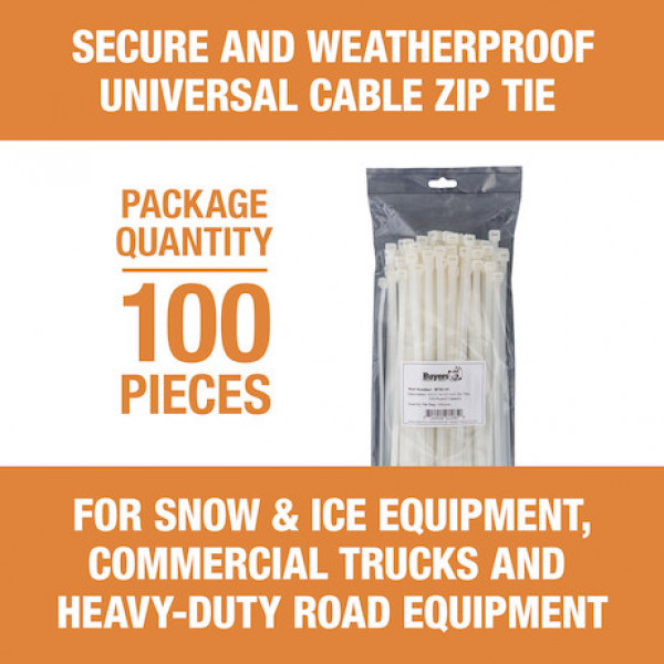 Image of 14.50-inch Length Heavy-Duty Nylon Cable Zip Tie (100-Pack) from Buyers Products. Part number: BTN145