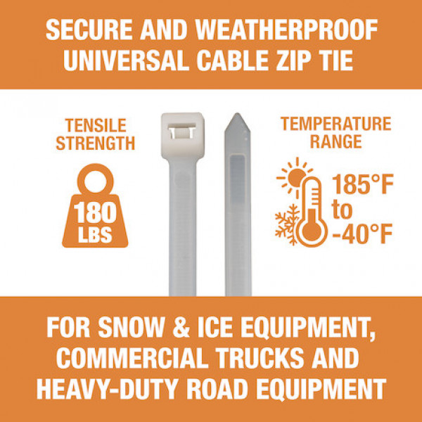 Image of 24-inch Long Heavy-Duty Nylon Cable Zip Tie (50-Pack) from Buyers Products. Part number: BTN240