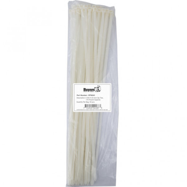 Image of 24-inch Long Heavy-Duty Nylon Cable Zip Tie (50-Pack) from Buyers Products. Part number: BTN240