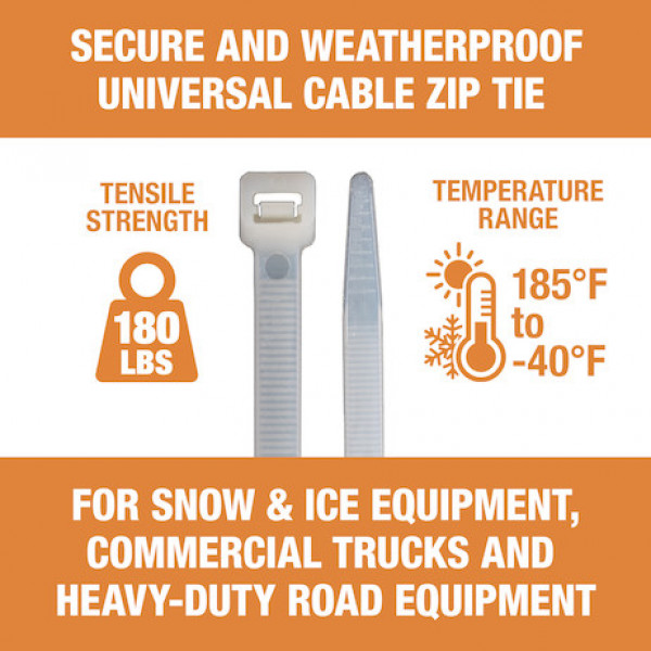 Image of 30-inch Length Heavy-Duty Nylon Cable Zip Tie (50-Pack) from Buyers Products. Part number: BTN300