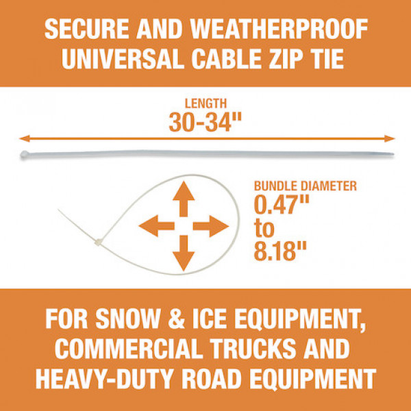 Image of 30-inch Length Heavy-Duty Nylon Cable Zip Tie (50-Pack) from Buyers Products. Part number: BTN300