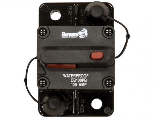 Image of 100 Amp Circuit Breaker With Manual Push-to-Trip Reset from Buyers Products. Part number: CB100PB