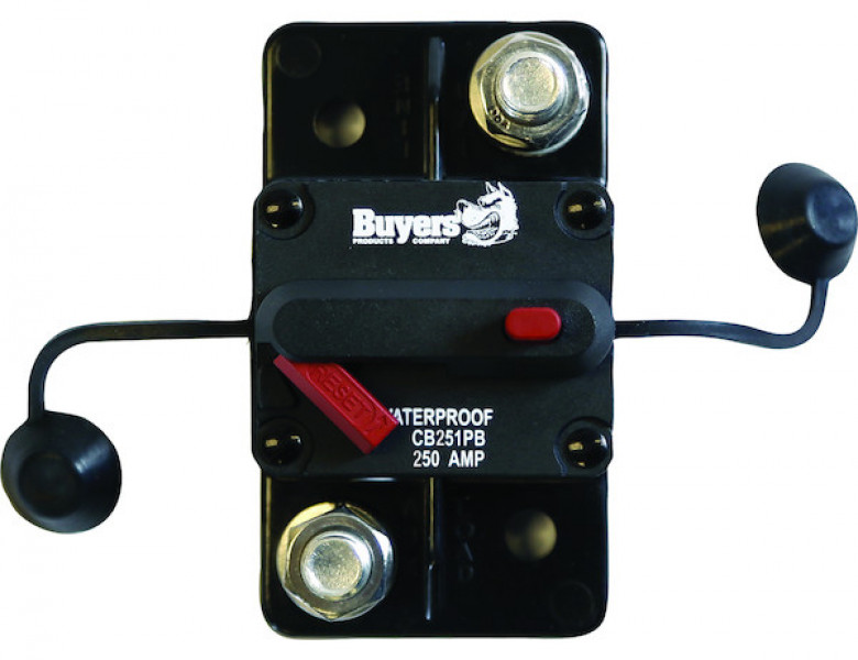 Image of CIRCUIT BREAKER, 250 AMP, PUSH-TO-TRIP, from Buyers Products. Part number: CB251PB