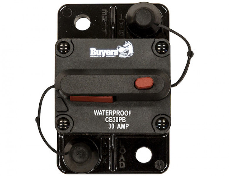 Image of 30 Amp Circuit Breaker With Manual Push-to-Trip Reset from Buyers Products. Part number: CB30PB