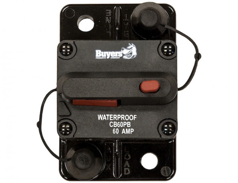 Image of 60 Amp Circuit Breaker With Manual Push-to-Trip Reset from Buyers Products. Part number: CB60PB