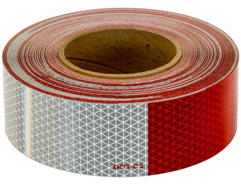 Image of 150 Foot Roll Of DOT Conspicuity Tape With 11-Inch Red And 7-Inch White Lengths - 5-Year Rating from Buyers Products. Part number: CT150RW