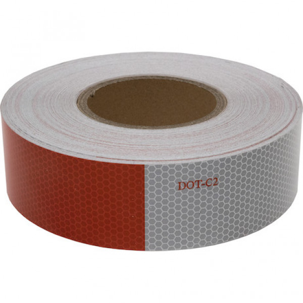 Image of 150 Foot Roll Of DOT Conspicuity Tape With 11-Inch Red And 7-Inch White Lengths - 5-Year Rating from Buyers Products. Part number: CT150RW