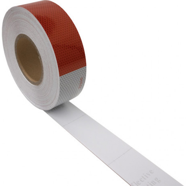 Image of 150 Foot Roll Of DOT Conspicuity Tape With 11-Inch Red And 7-Inch White Lengths - 5-Year Rating from Buyers Products. Part number: CT150RW