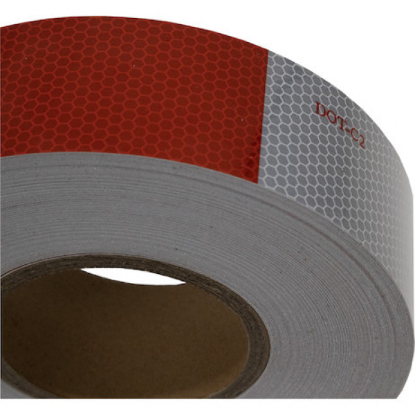 Image of 150 Foot Roll Of DOT Conspicuity Tape With 11-Inch Red And 7-Inch White Lengths - 5-Year Rating from Buyers Products. Part number: CT150RW