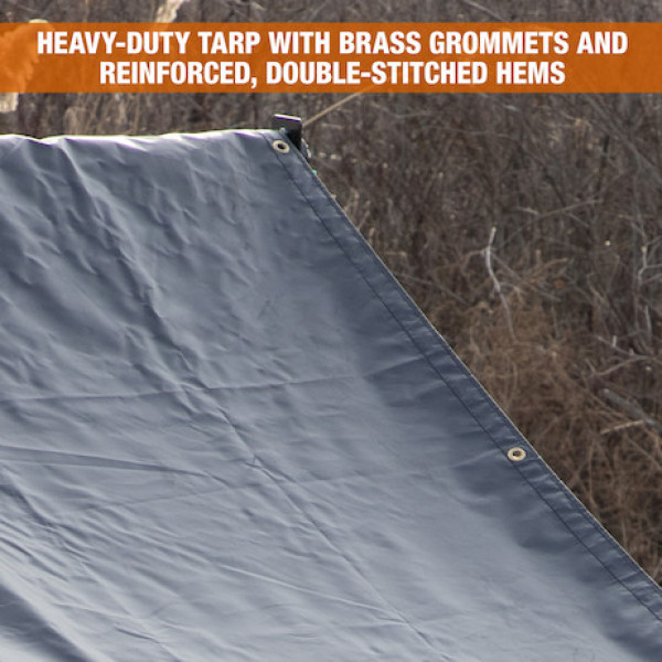 Image of Aluminum Tarp System With Solid Tarp 7 x 18 Foot from Buyers Products. Part number: DTR7018S