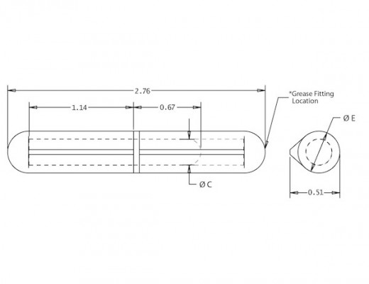 Image of Steel Weld-On Bullet Hinge with Steel Pin and Brass Bushing - 0.51 x 2.76 Inch from Buyers Products. Part number: FSP070