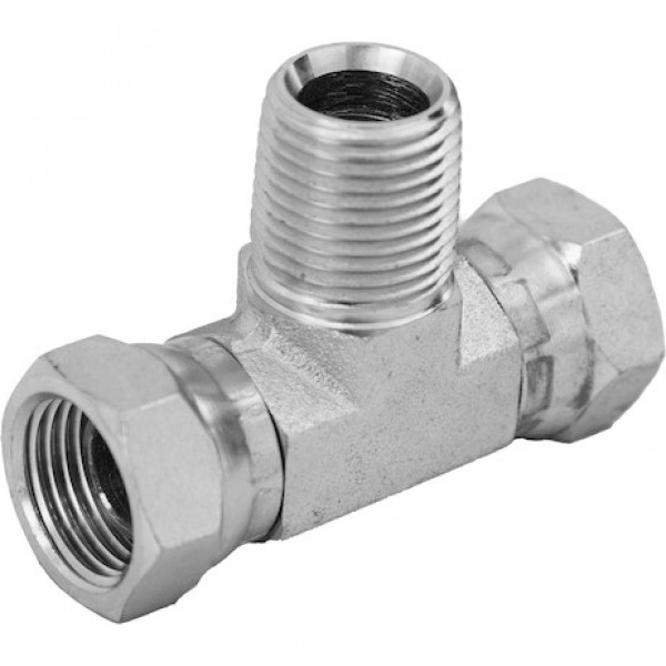 Image of Female Pipe Swivel to Male Pipe Branch Tee from Buyers Products. Part number: H9406X8X8X8